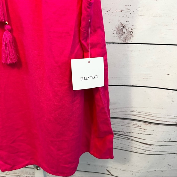 Ellen Tracy Fuchsia Ruffle Sleeveless Blouse XL NWT - Picture 5 of 9